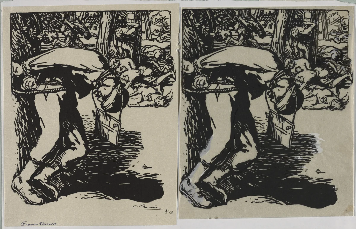 Franc-Tireurs by Auguste Louis Lepère, print, 1914