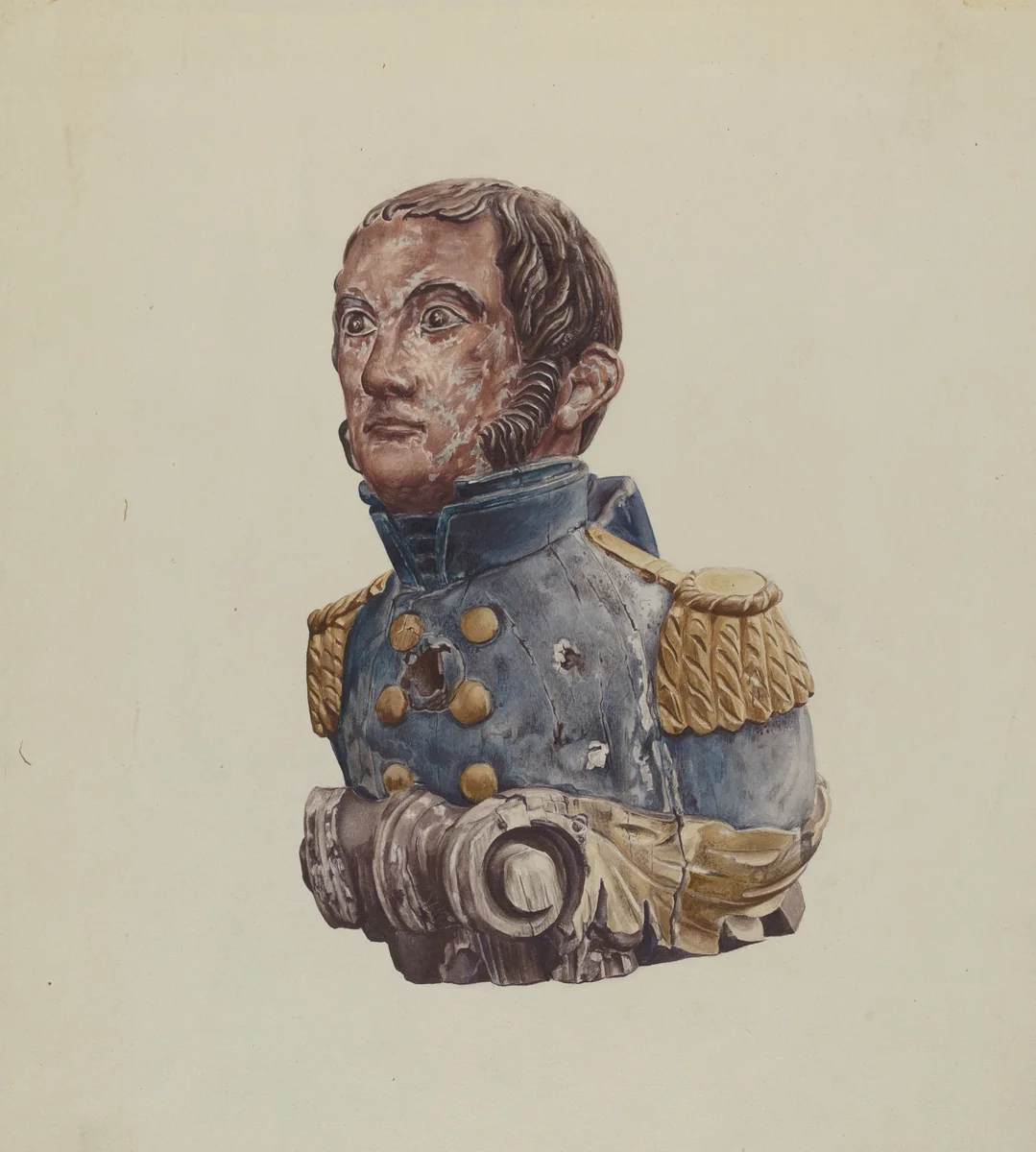 Figurehead: Naval Officer by Rosamond P. Gray, index of american design, 1935-1942