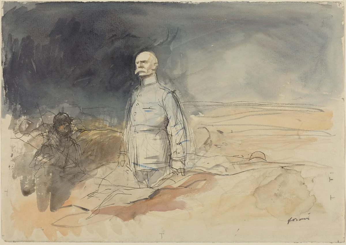 Marshal Petain by Jean-Louis Forain, drawing, 1914-1919