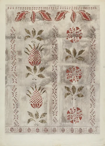 Stencilled Wall by Mildred E. Bent, index of american design, 1935-1942