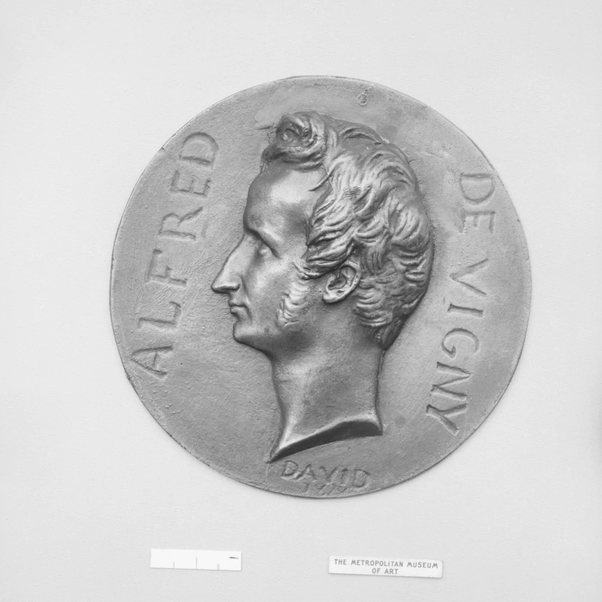 Alfred Comte de Vigny (1797–1863), French poet and Member of the Academy by Pierre-Jean David d'Angers, metalwork, 1800-1899