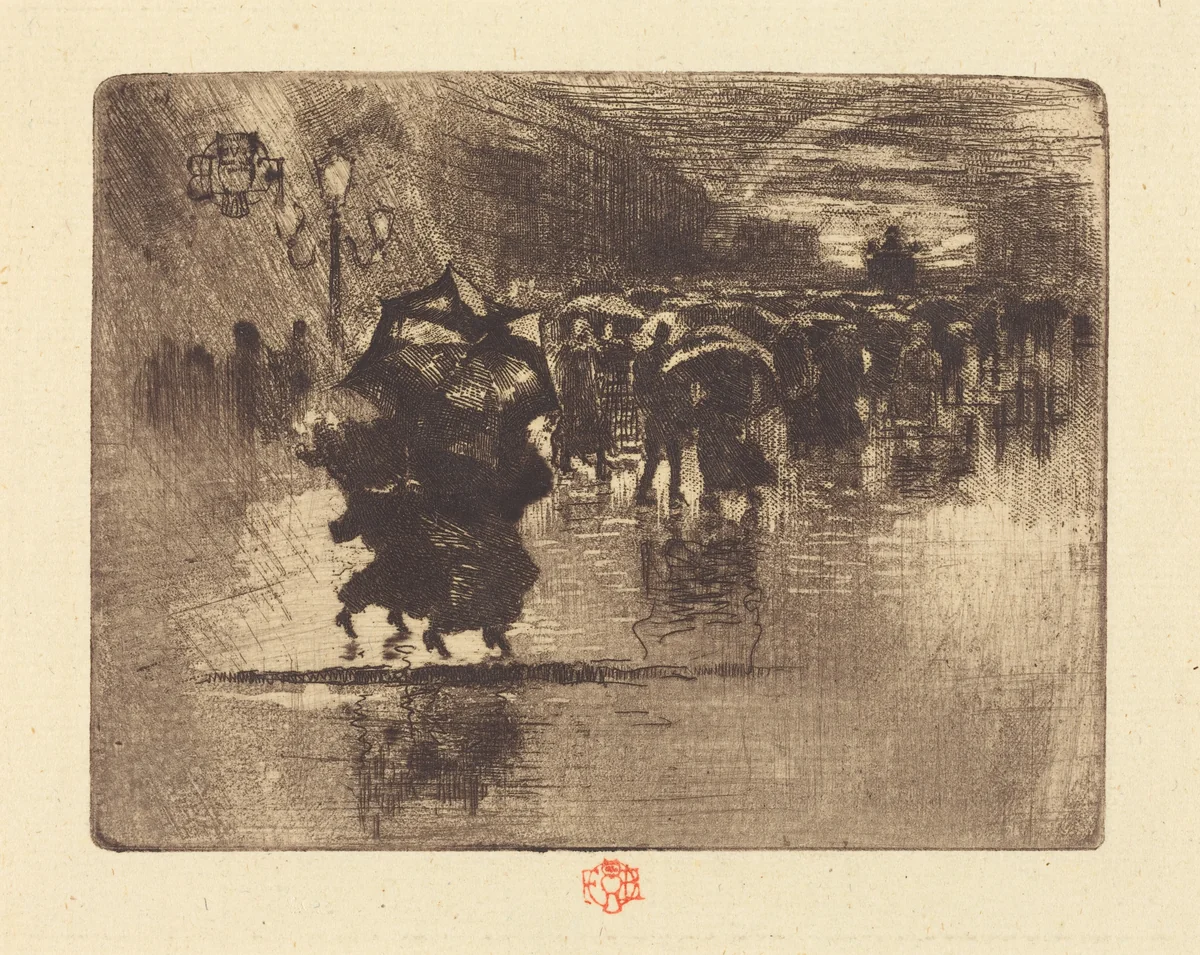 Le Petit Enterrement (The Burial - Small Plate) by Félix-Hilaire Buhot, print, 1878