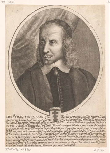 Portret van François Sublet de Noyers by Pierre Daret, print, 1652-1656
