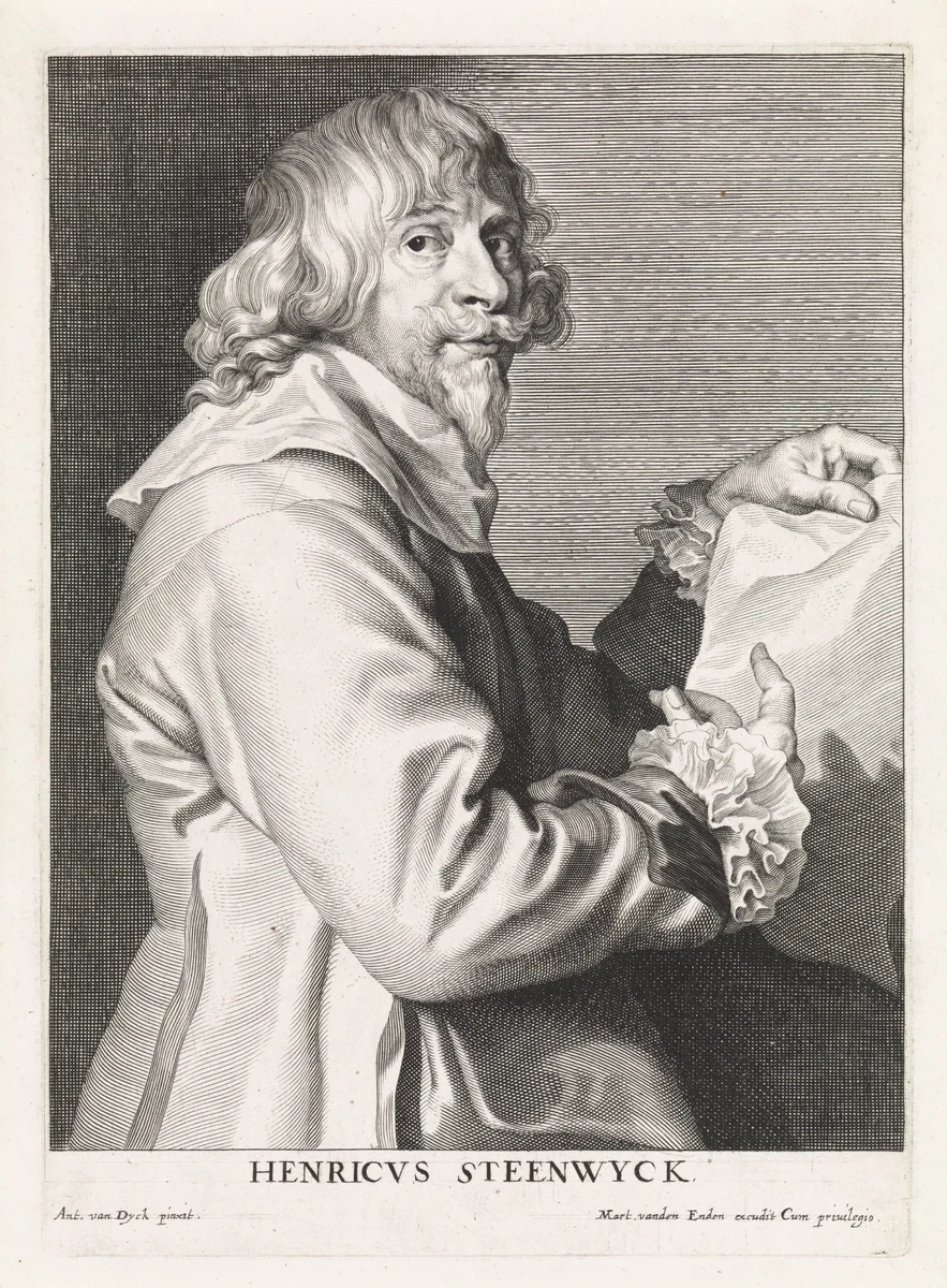 Portret van de schilder Hendrik van Steenwijck (II) by Paulus Pontius, print, 1616-1657