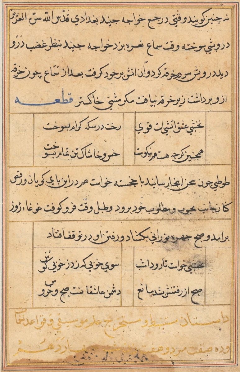 Page from Tales of a Parrot (Tuti-nama): text page by Unknown, painting, 1555-1565