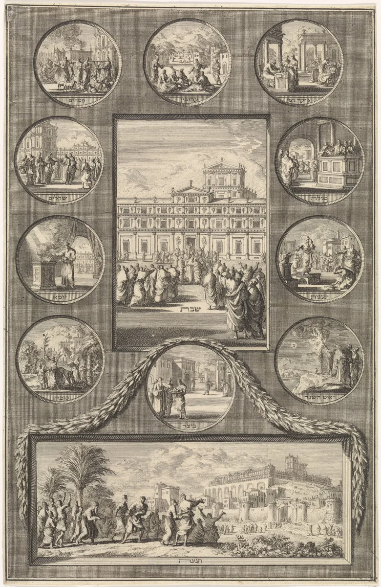 Sabbatviering by Jan Luyken, print, 1699