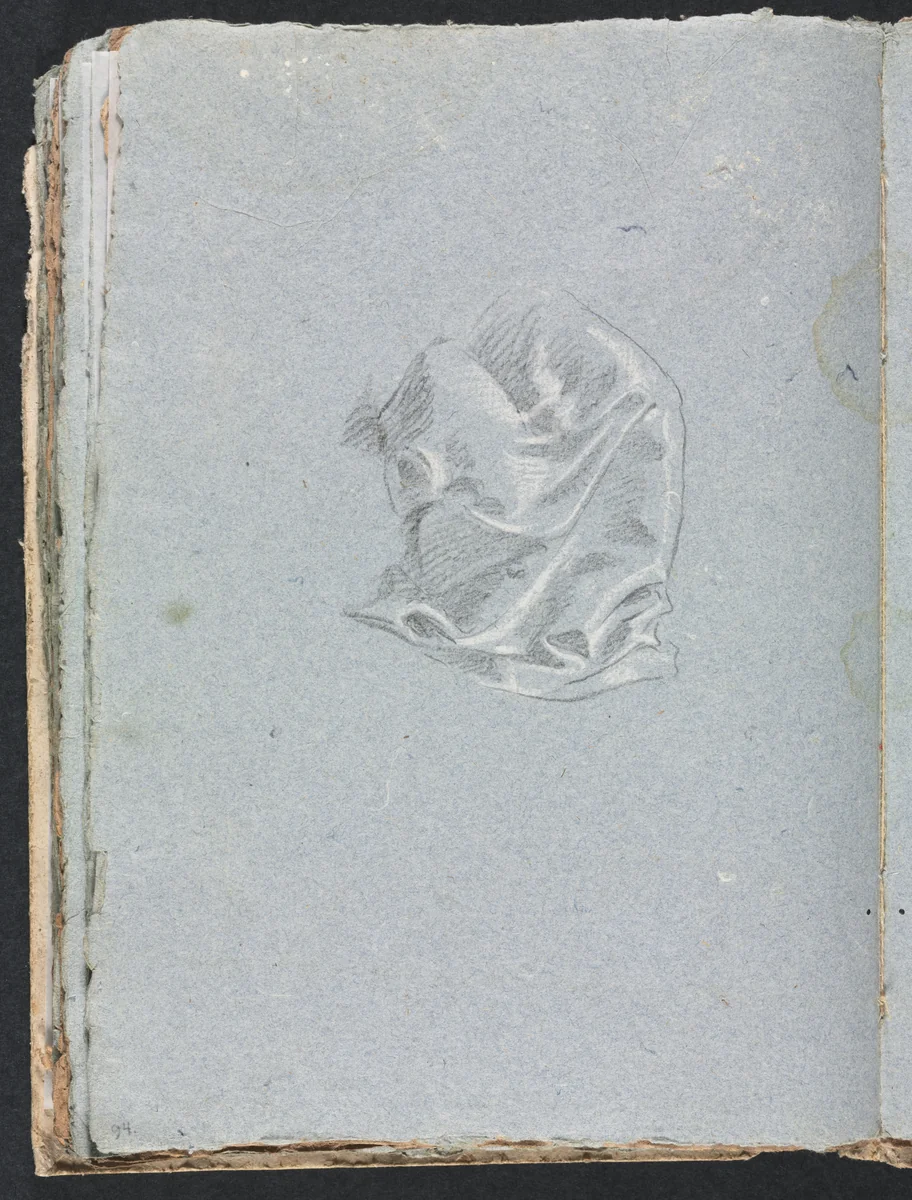 Verona Sketchbook: Drapery study (page 94) by Francesco Lorenzi, book, 1760