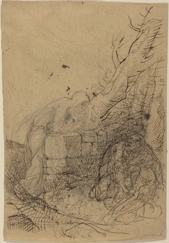 Death and the Woodcutter by Alphonse Legros, drawing, 1837-1911