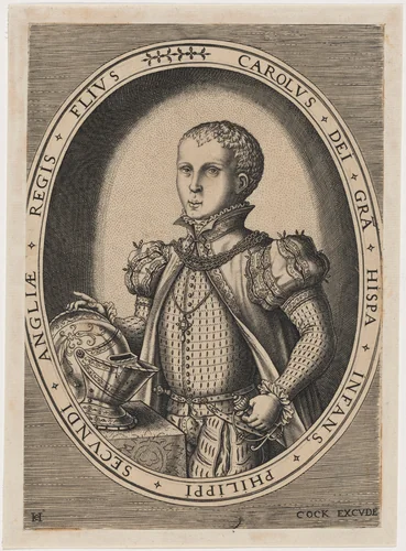 Don Carlos, Prince of Asturias by Hieronymus Cock, print, 1510-1570