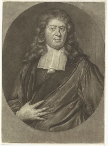 Portret van Gerbrand van Leeuwen by Pieter van der Plas, print, 1687-1708