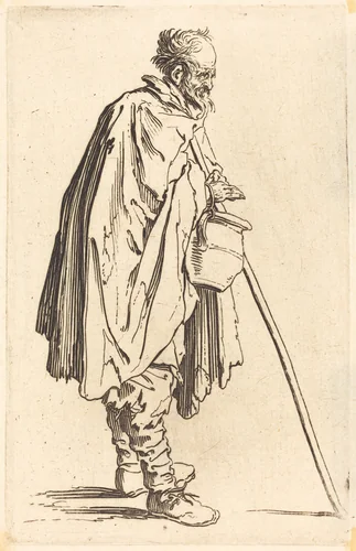 Beggar with Pot by Jacques Callot, print, 1622