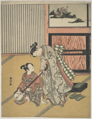 The Music Lesson by Suzuki Harunobu (鈴木春信), print, 1725-1770