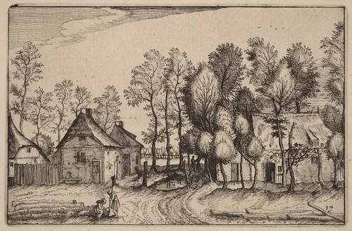 Landscape with Hewed Trees by Claes Jansz Visscher, print, 1612
