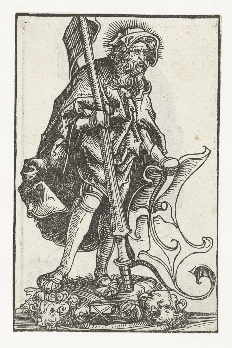 Beeld van heilige Pancratius by Lucas Cranach, print, 1509-1549