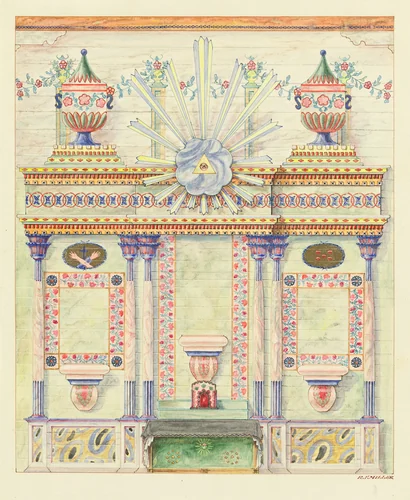Reredos and Wall Paintings by Randolph F. Miller, index of american design, 1937