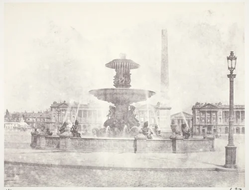 Fontaine, place de la Concorde, Paris by Édouard Baldus, photograph, 1852