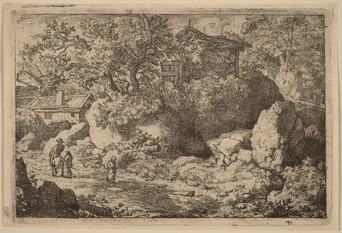 Peasant on Horseback by Allart van Everdingen, print, 1645-1656