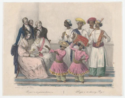 Bayees or Dancing Boys; from Twenty four Plates Illustrative of Hindoo and European Manners in Bengal by Alexandre-Marie Colin, print, 1832