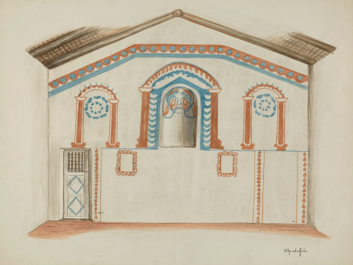 Wall Painting (Reredos) by Cornelius Christoffels, index of american design, 1941