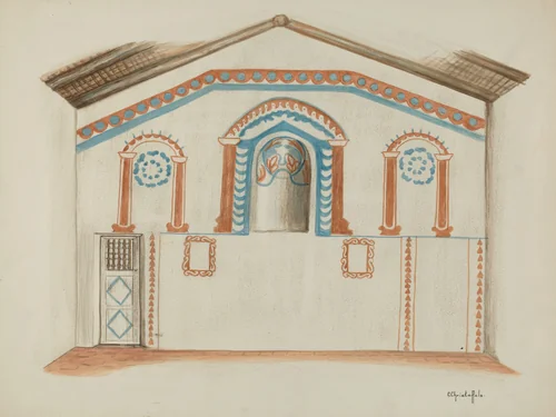 Wall Painting (Reredos) by Cornelius Christoffels, index of american design, 1941