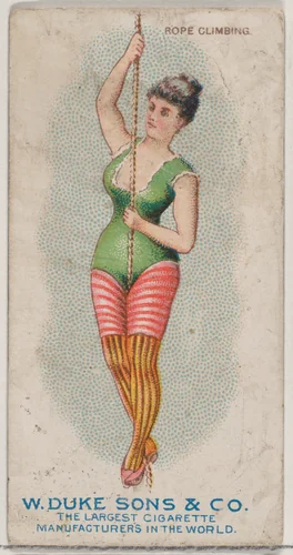 Rope Climbing, from the Gymnastic Exercises series (N77) for Duke brand cigarettes by W. Duke, Sons & Co., print, 1887