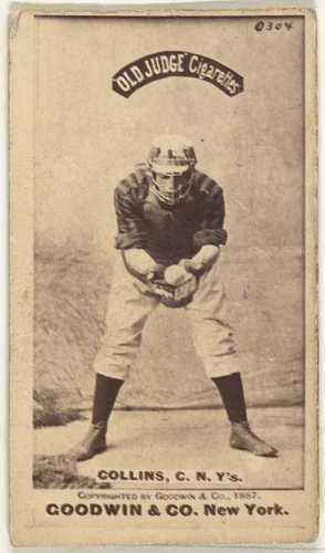 Bill Collins, Catcher, New York, from the Old Judge series (N172) for Old Judge Cigarettes by Goodwin & Company, photograph, 1887