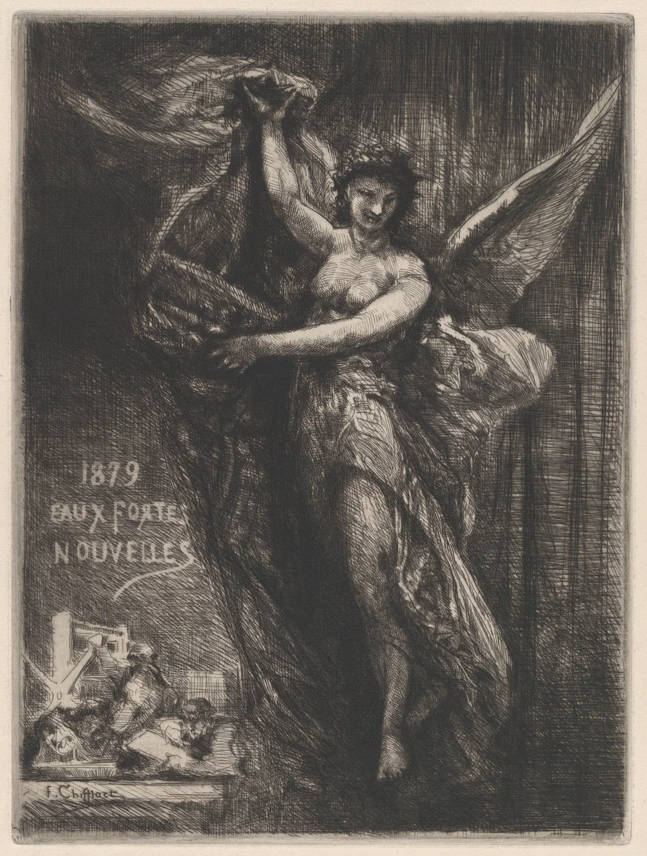 Cover for "Eaux Fortes Nouvelles" by François Nicolas Chifflart, print, 1879