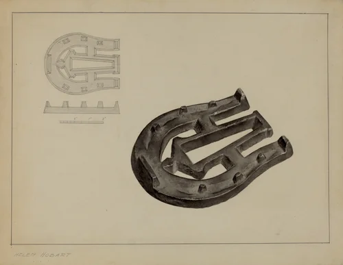 Flat Iron Holder by Helen Hobart, index of american design, 1937