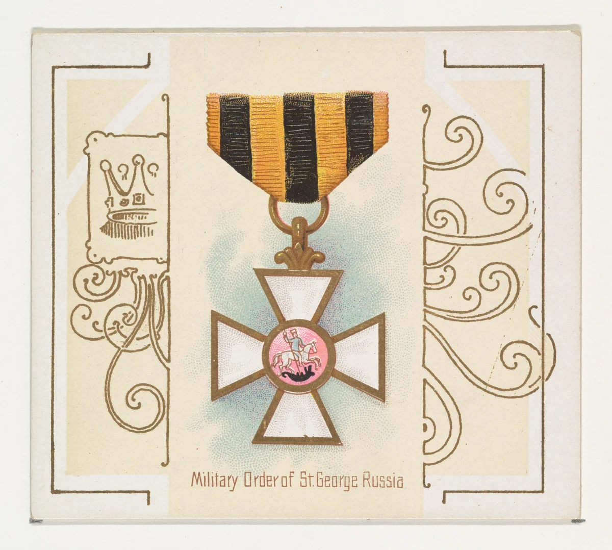 Military Order of Saint George, Russia, from the World's Decorations series (N44) for Allen & Ginter Cigarettes by Allen & Ginter, print, 1890