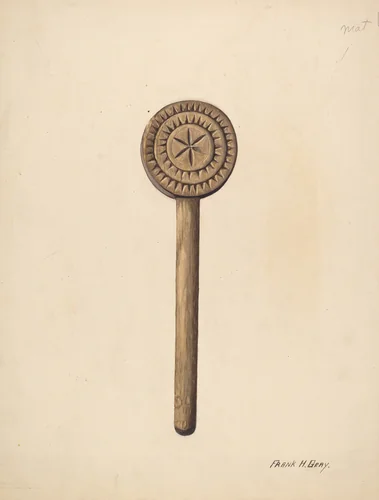 Wooden Butter Stamp by Frank Gray, index of american design, 1937