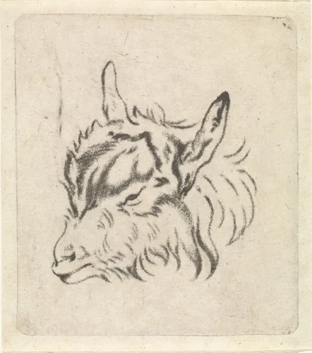 Geitenkop naar links by Pieter Janson, print, 1780-1851