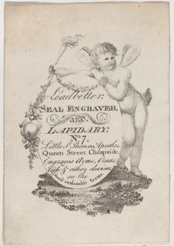 Trade Card for Leadbetter, Seal Engraver and Lapidary by anonymous, print, 1800-1900