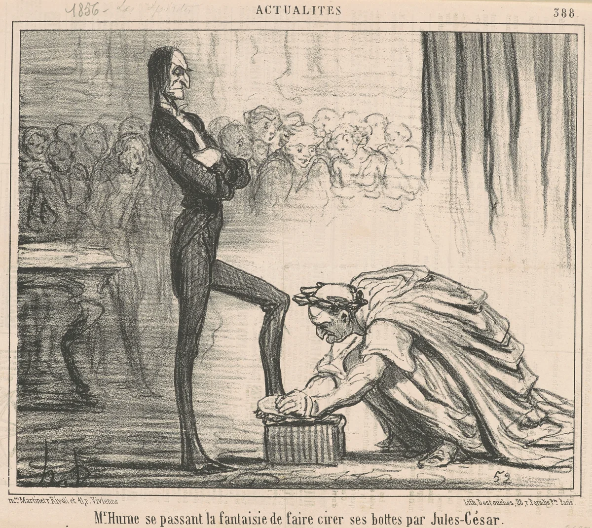 Mr Hume se passant la fantaisie ... by Honoré Daumier, print, 1857