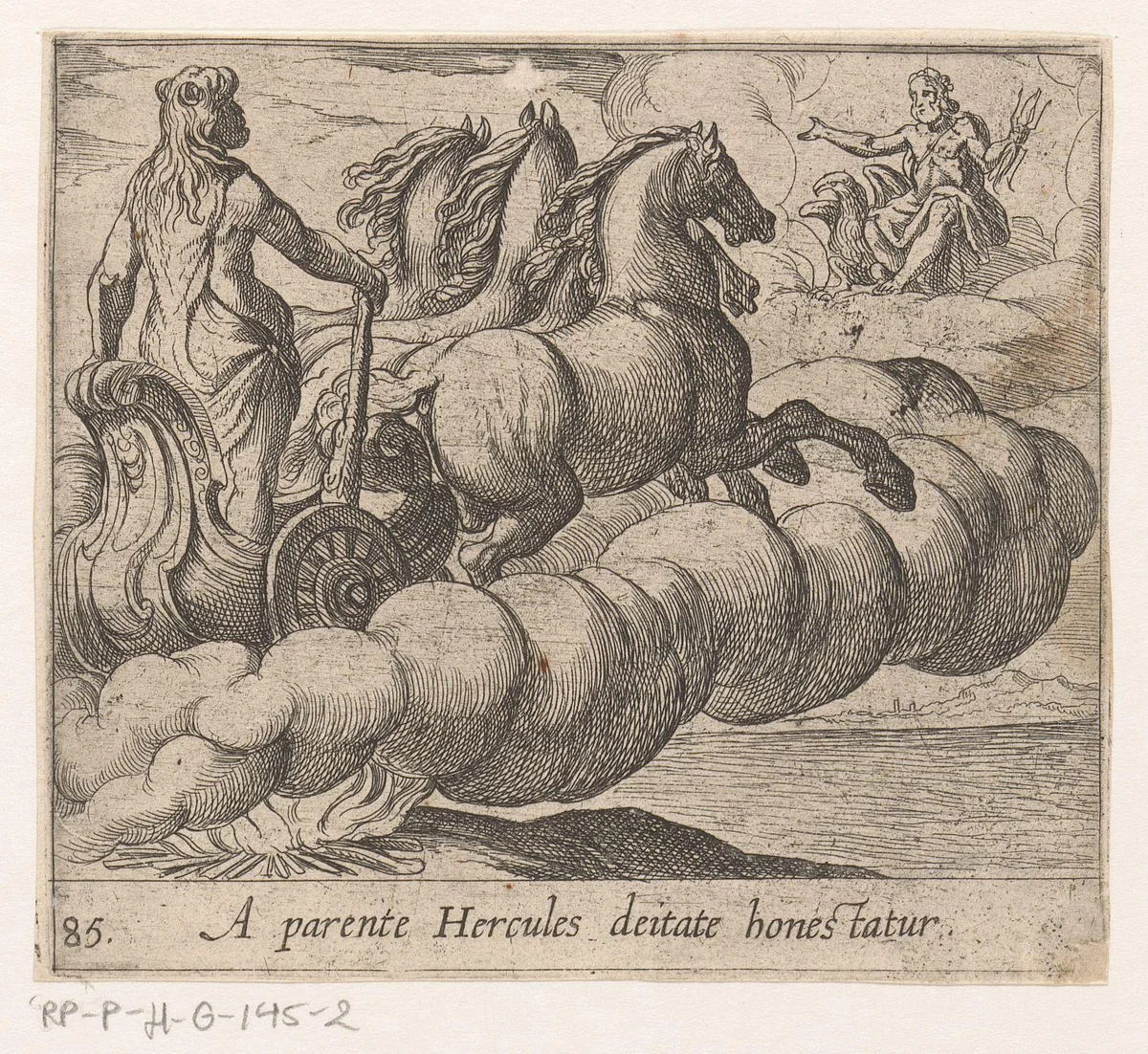Hercules onsterfelijk gemaakt by Antonio Tempesta, print, 1606-1638