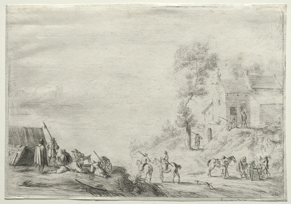 The Outpost by Robert van den Hoecke, print, 1632-1638