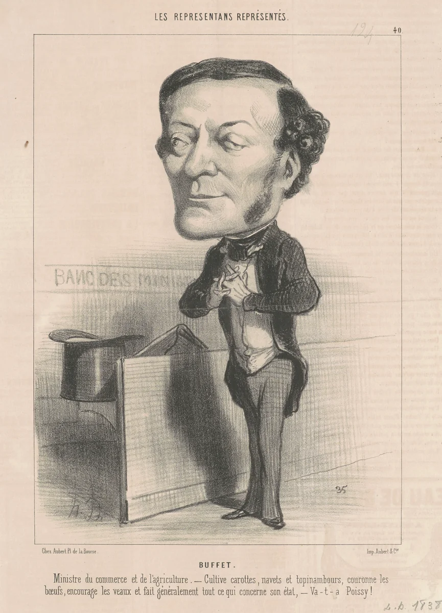 Louis-Joseph Buffet by Honoré Daumier, print, 1849