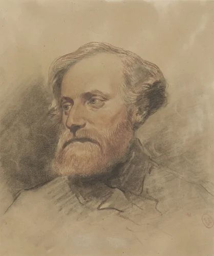 Portret van de schilder Alexandre Gabriel Decamps by Pierre François Eugène Giraud, drawing, 1823-1881