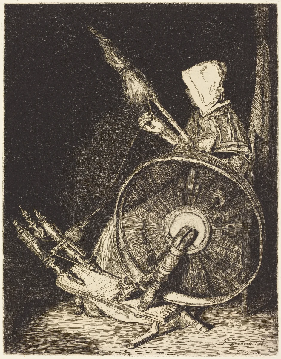 Breton Spinner (Fileuse Bretonne) by François Bonvin, portfolio, 1861