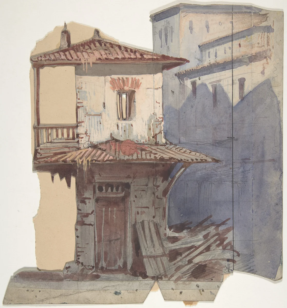 Design for a Stage Set at the Opéra, Paris by Eugène Cicéri, drawing, 1830-1890