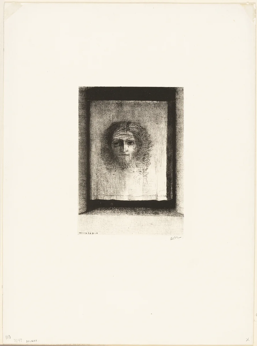 It Was a Veil, an Imprint, plate 1 of 6 by Odilon Redon, print, 1891