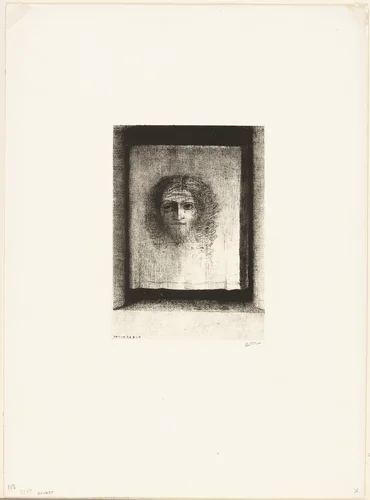 It Was a Veil, an Imprint, plate 1 of 6 by Odilon Redon, print, 1891