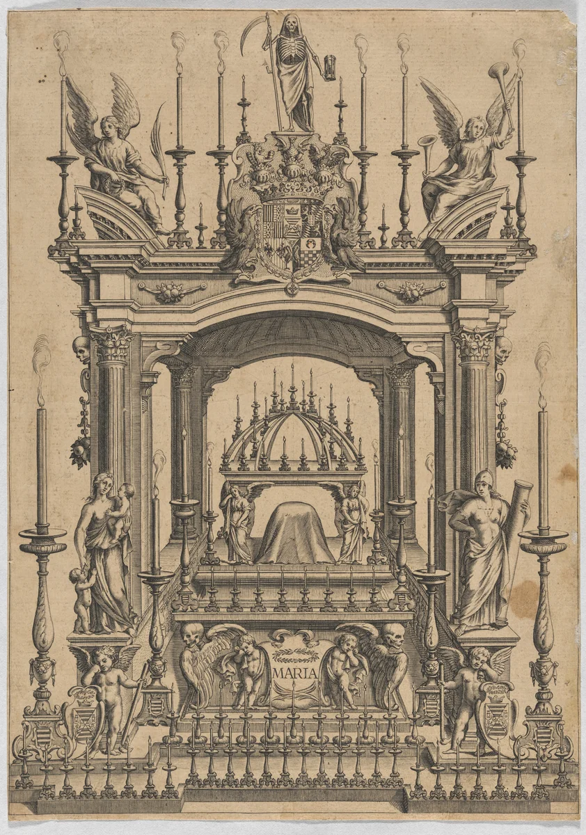 Catafalque for an Unknown Woman Named Maria by European 17th Century, print, 1600-1699