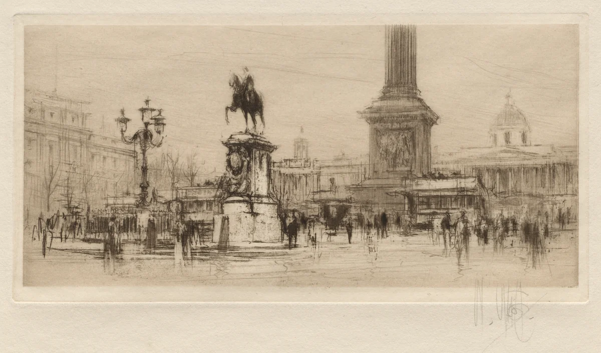 Trafalgar Square by William Walcot, print, 1924