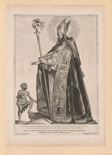 Saint Swithbert, from Saints of the North and South Netherlands by Cornelis Visscher, print, 1650