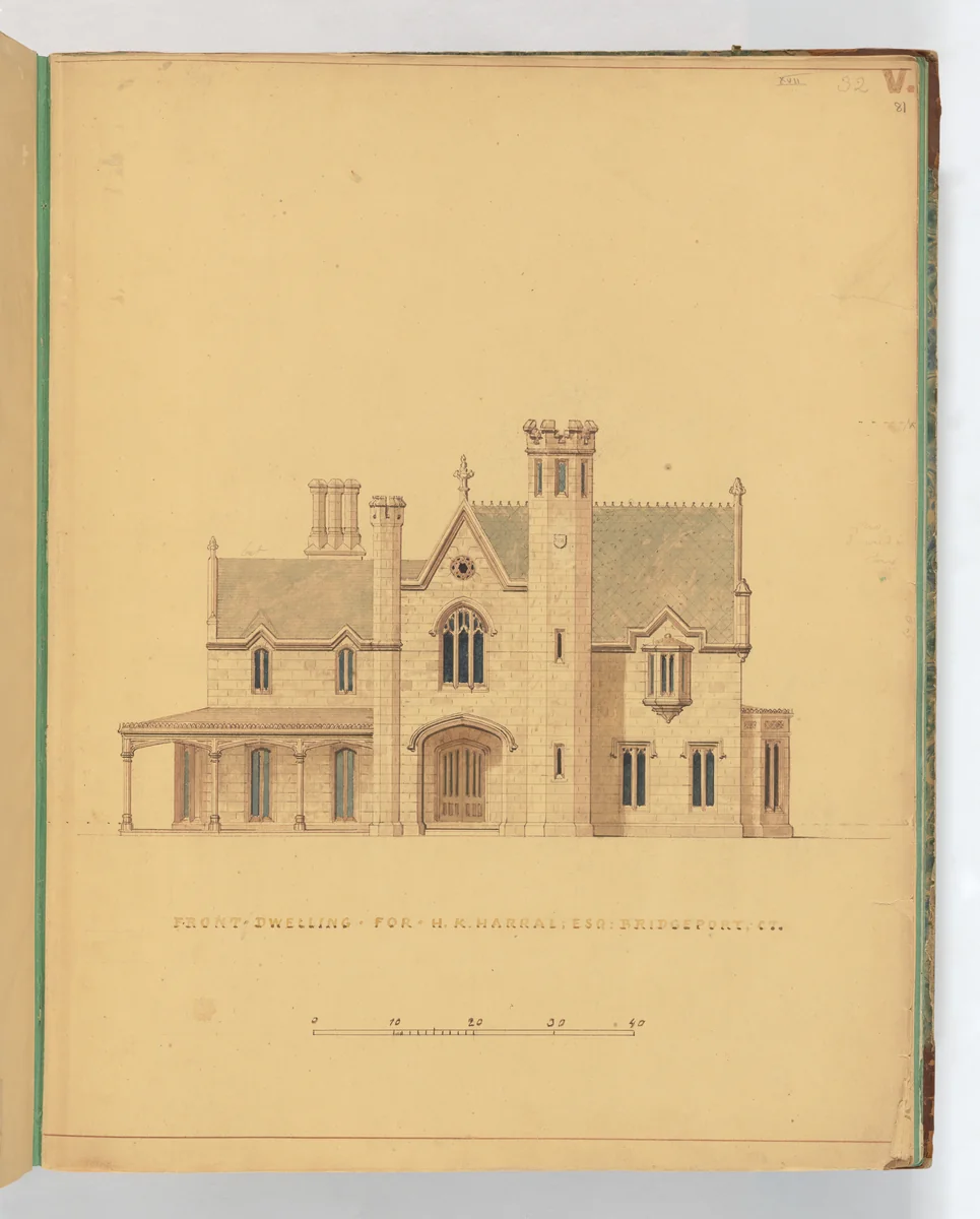 A. J. Davis, Scrapbook XVII by Alexander Jackson Davis, book, 1835-1892