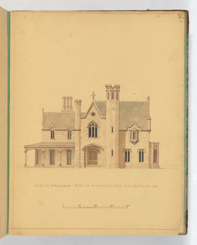 A. J. Davis, Scrapbook XVII by Alexander Jackson Davis, book, 1835-1892