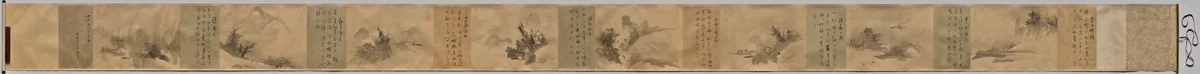 Poems and Pictures of the Eight Views of Xiao-Xiang by Unkoku Tōgan, painting, 1605-1612