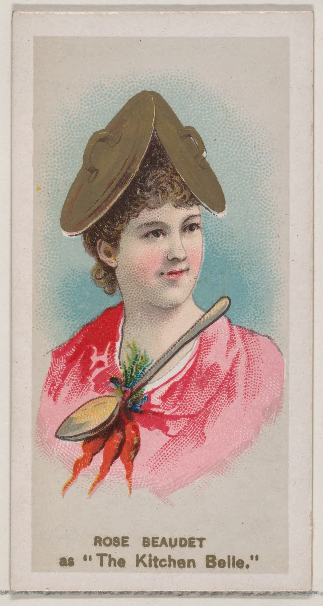 Rose Beaudet as "The Kitchen Belle," from the series Fancy Dress Ball Costumes (N73) for Duke brand cigarettes by W. Duke, Sons & Co., print, 1889