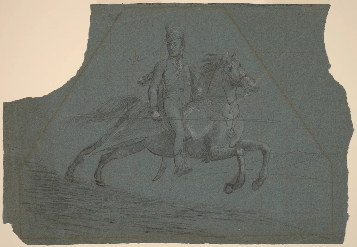 The Prince Regent as a Hussar by John Singleton Copley, drawing, 1804-1809