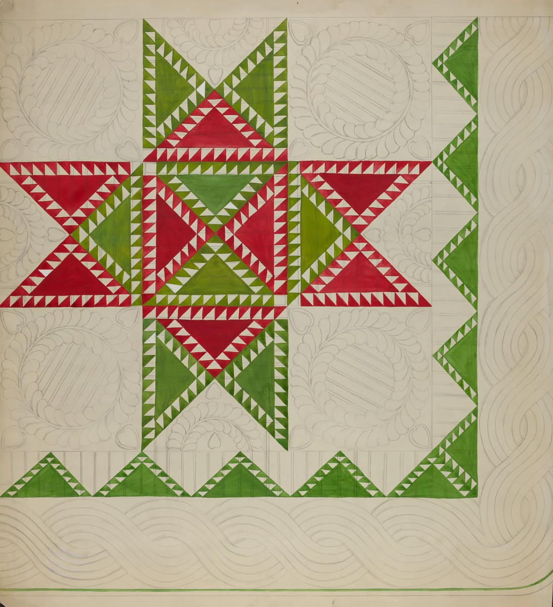 Patchwork Quilt by Katherine Hastings, index of american design, 1936